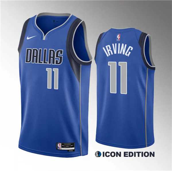 Mens Dallas Mavericks #11 Kyrie Irving Blue Icon Edition Stitched Basketball Jersey Dzhi->dallas mavericks->NBA Jersey